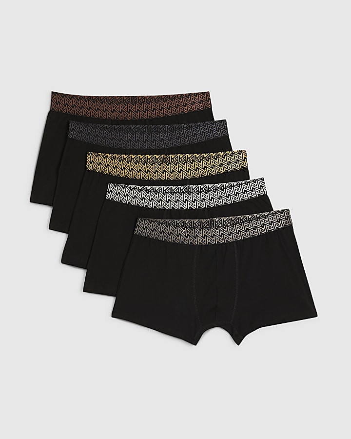 Black Pack Of 5 Metallic RR Trunks