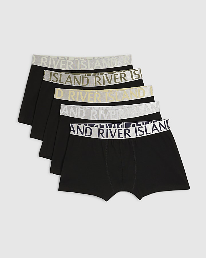 Black Pack Of 5 Metallic Trunks