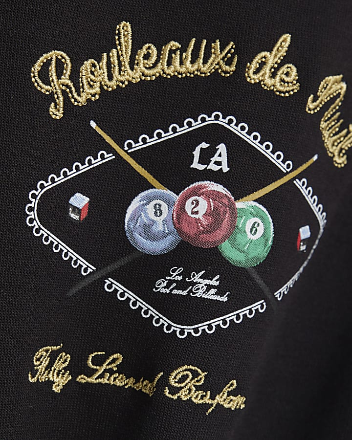 Black Regular Fit Bowling Party Shirt