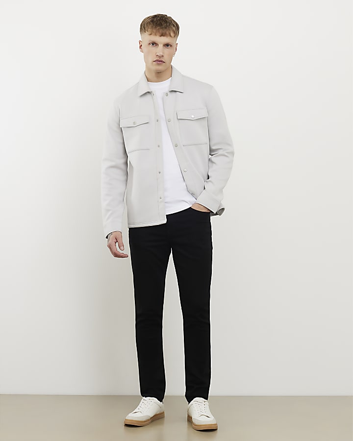 Grey Slim Fit Overshirt