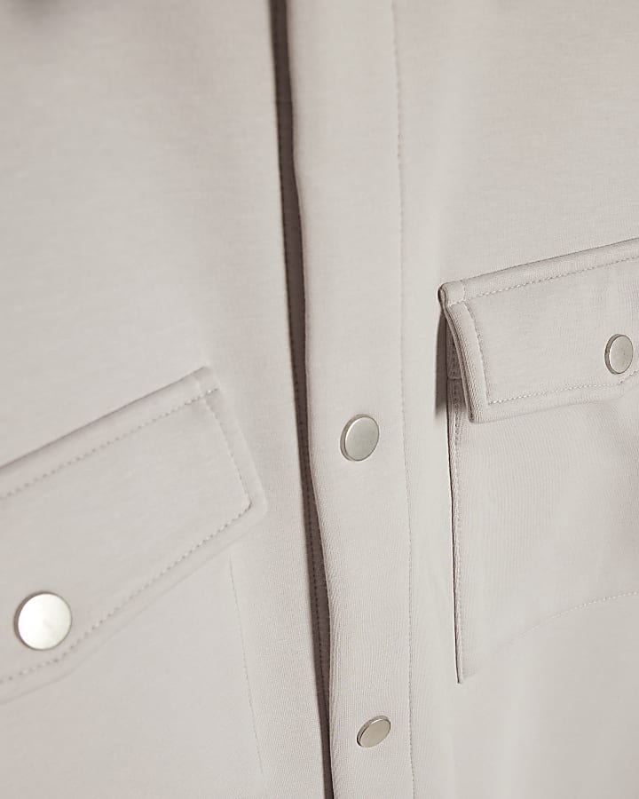 Grey Slim Fit Overshirt