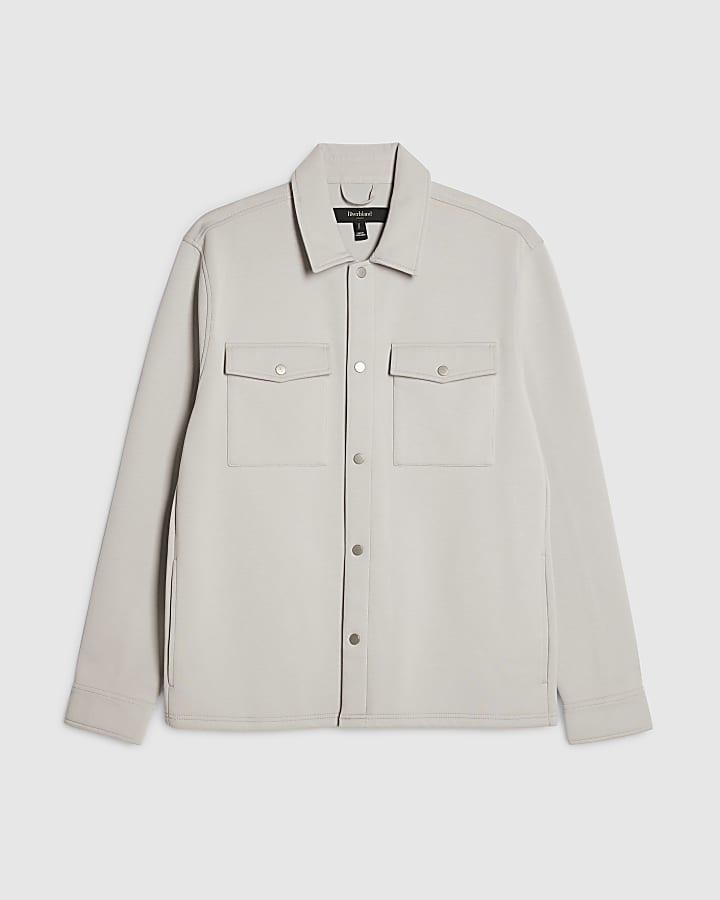 Grey Slim Fit Overshirt