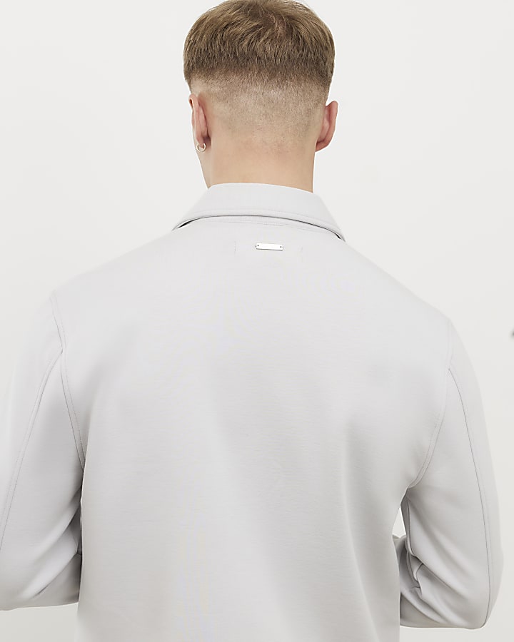 Grey Slim Fit Overshirt