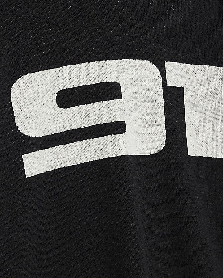 Black Regular Fit 91 Sports Sweatshirt