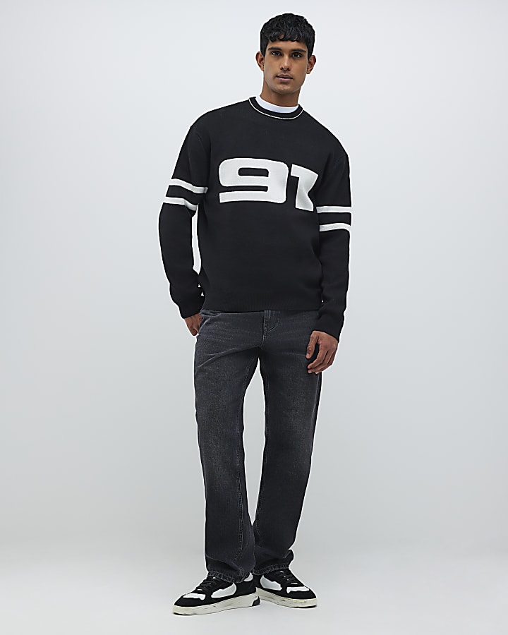 Black Regular Fit 97 Sports Sweatshirt