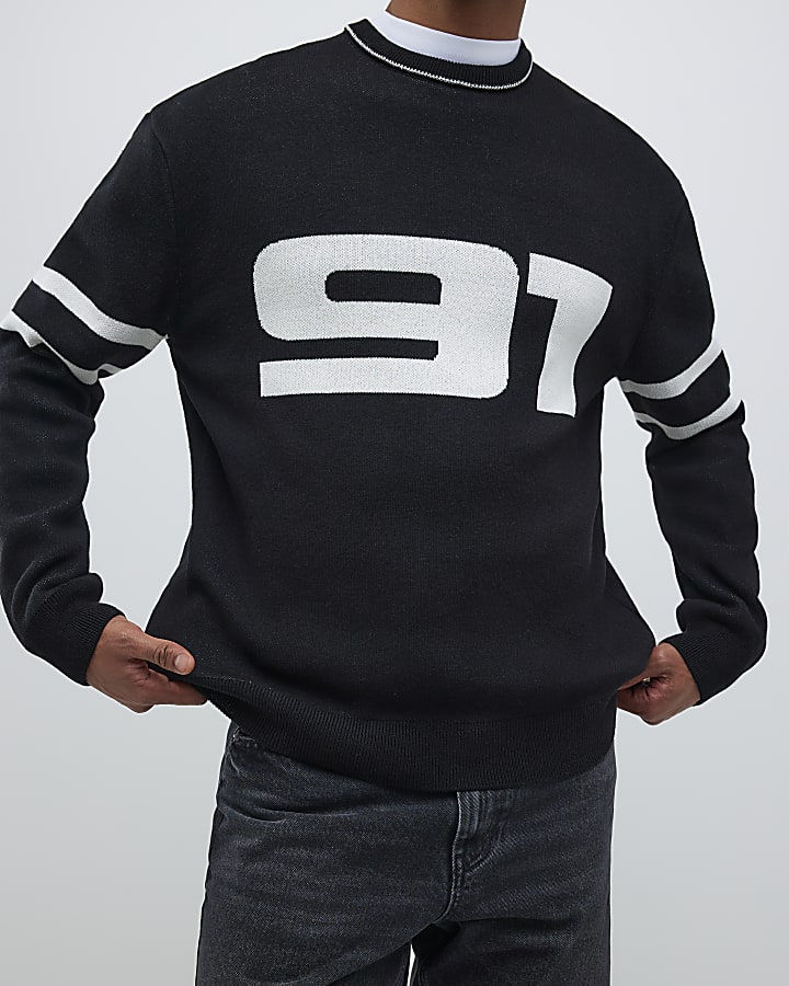 Black Regular Fit 97 Sports Sweatshirt