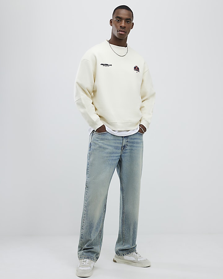 Cream Regular Fit Marello Car Sweatshirt