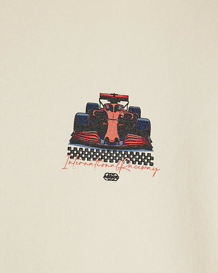 Cream Regular Fit Marello Car Sweatshirt