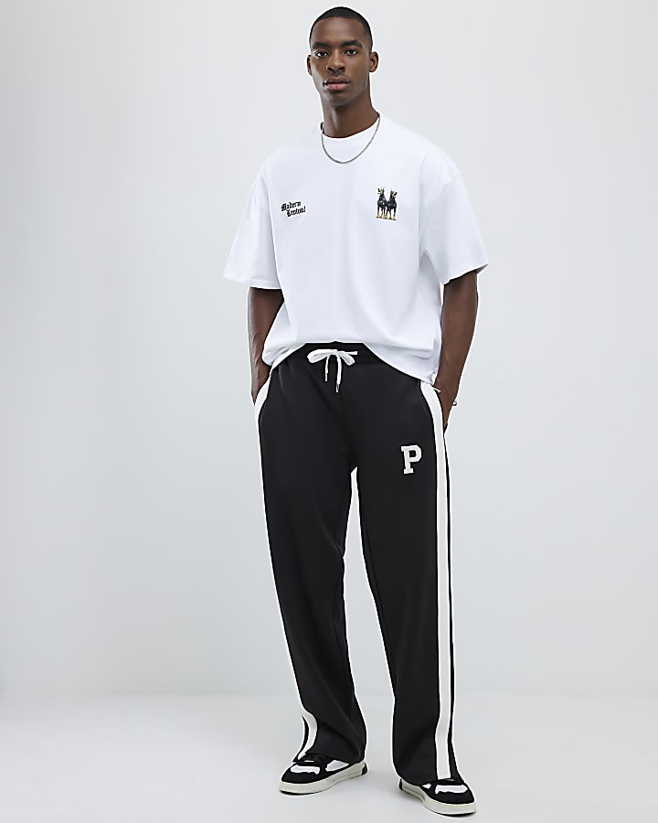 White Oversized Fit Doberman Modern T-Shirt