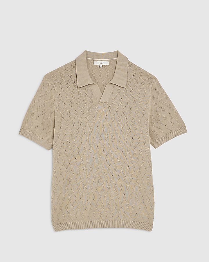 Stone Slim Fit Open Collar Shirt