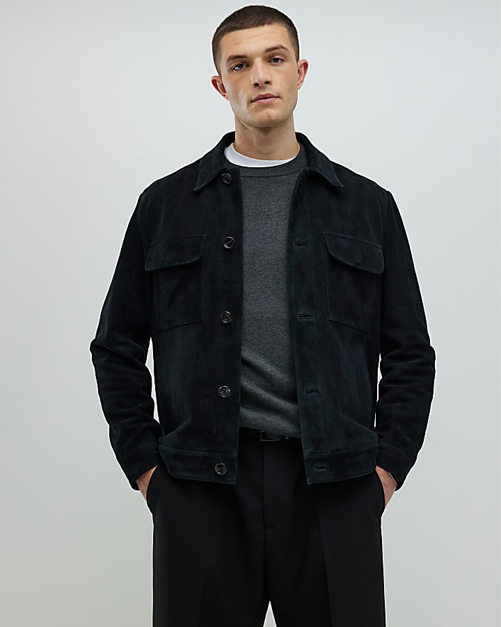 Black Premium Suede Western Jacket