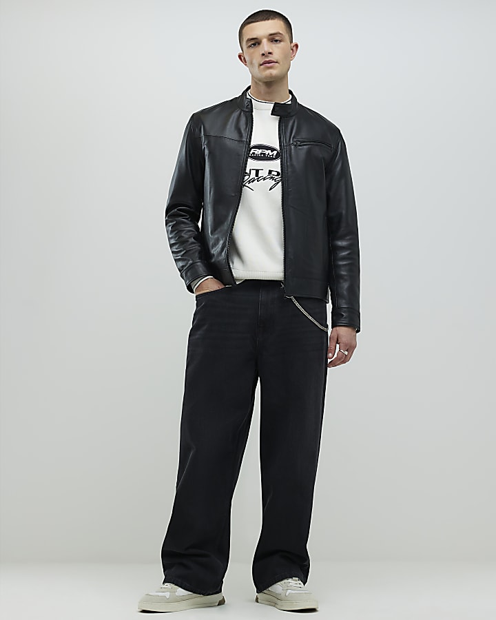 Black Leather Biker Jacket