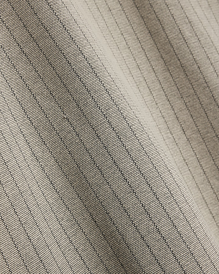Stone Regular Fit Stripe Half Zip Sweatshirt