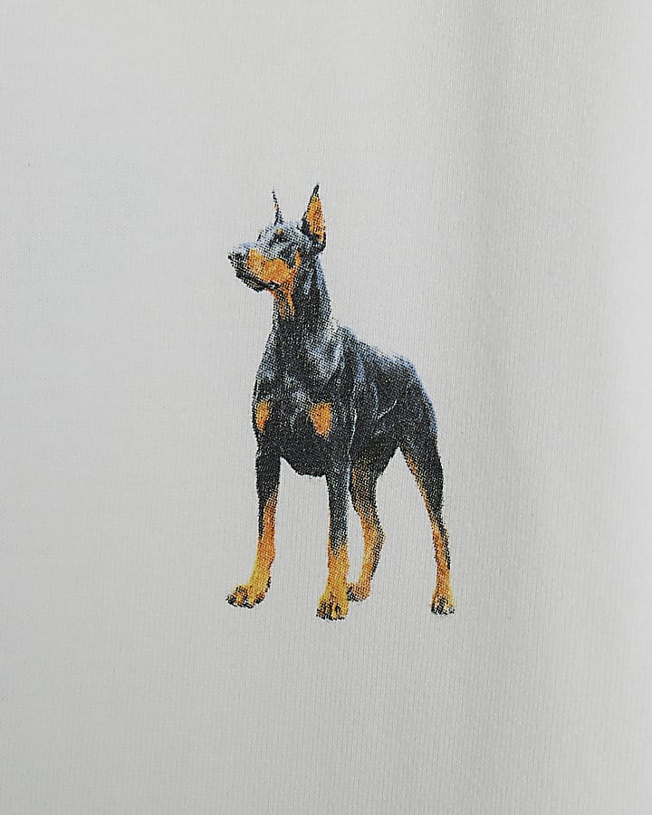 White Doberman Stillness T-Shirt