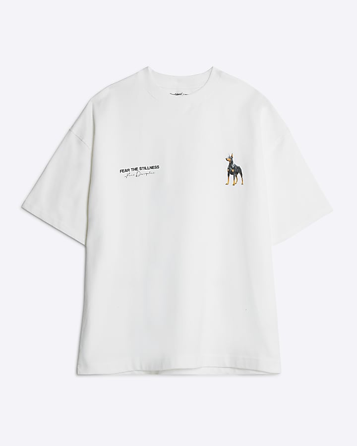 White Doberman Stillness T-Shirt