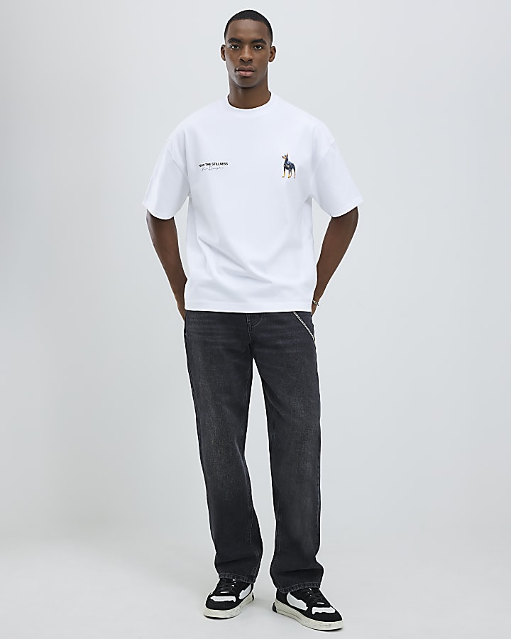 White Doberman Stillness T-Shirt