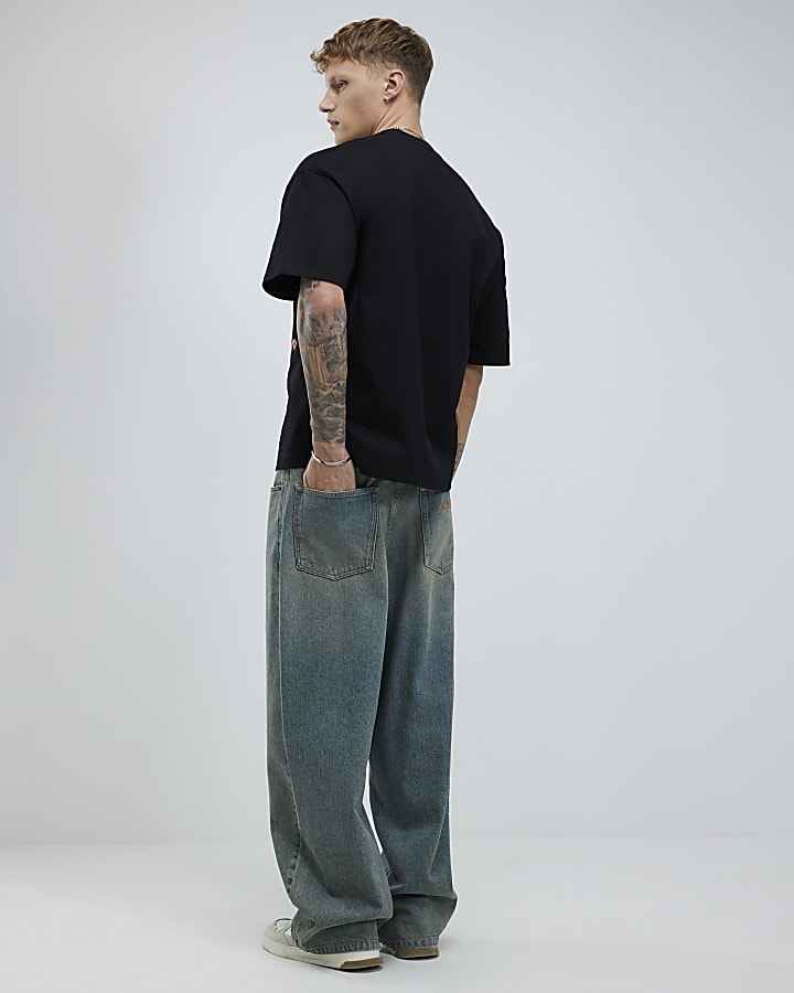 Black Oversized Fit Doberman Alpha T-Shirt
