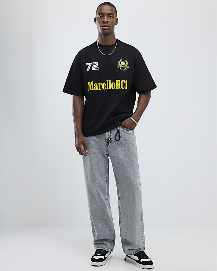 Black Oversized Fit MarelloRC1 T-Shirt