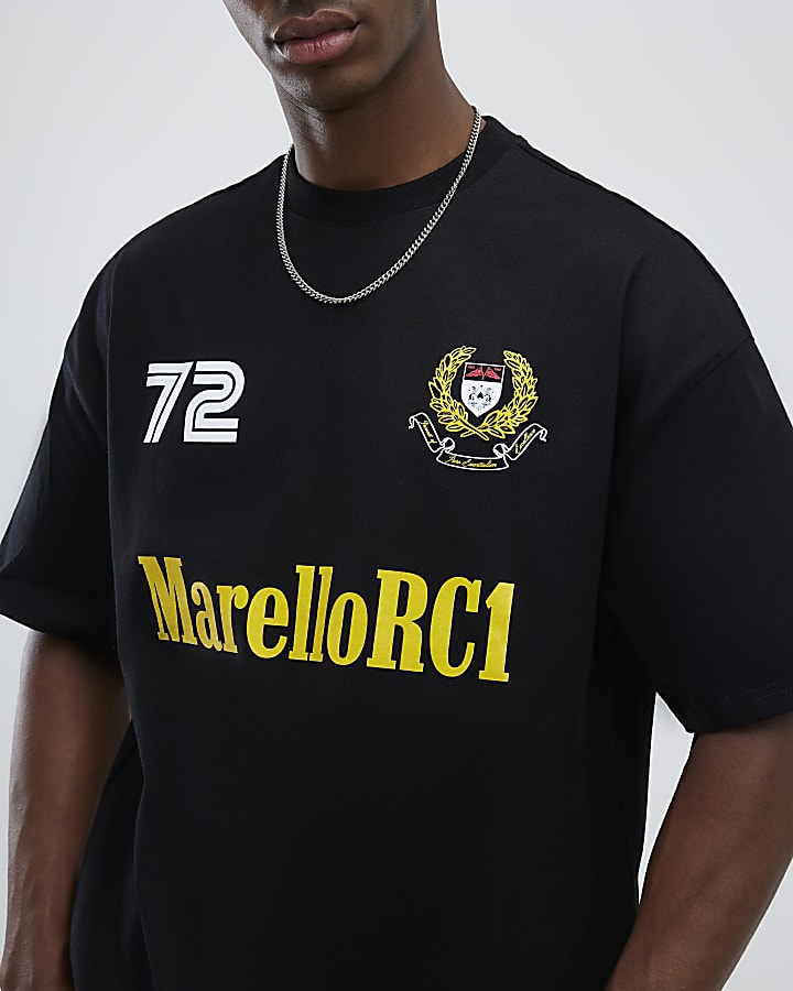 Black Oversized Fit MarelloRC1 T-Shirt