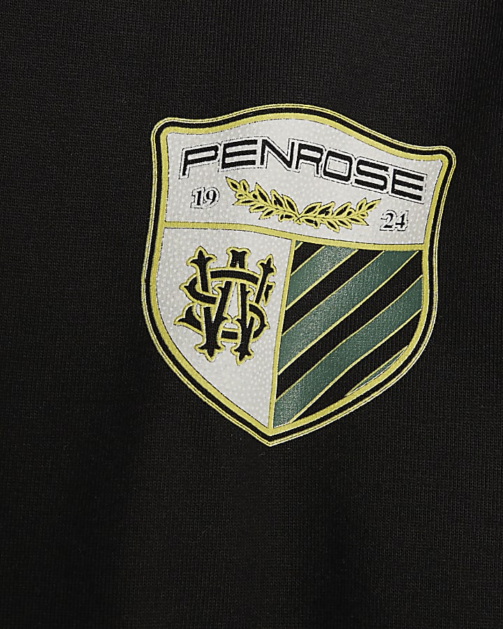 Black Oversized Fit Members Crest T-Shirt