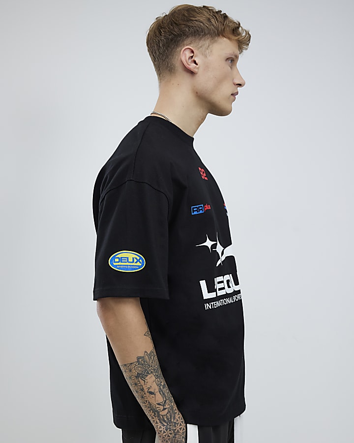 Black Oversized Fit L'equipe T-Shirt