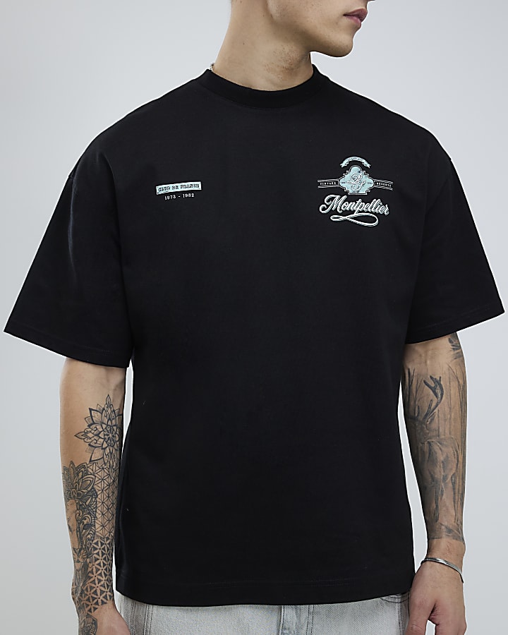 Black Oversized Fit Boulevard T-Shirt