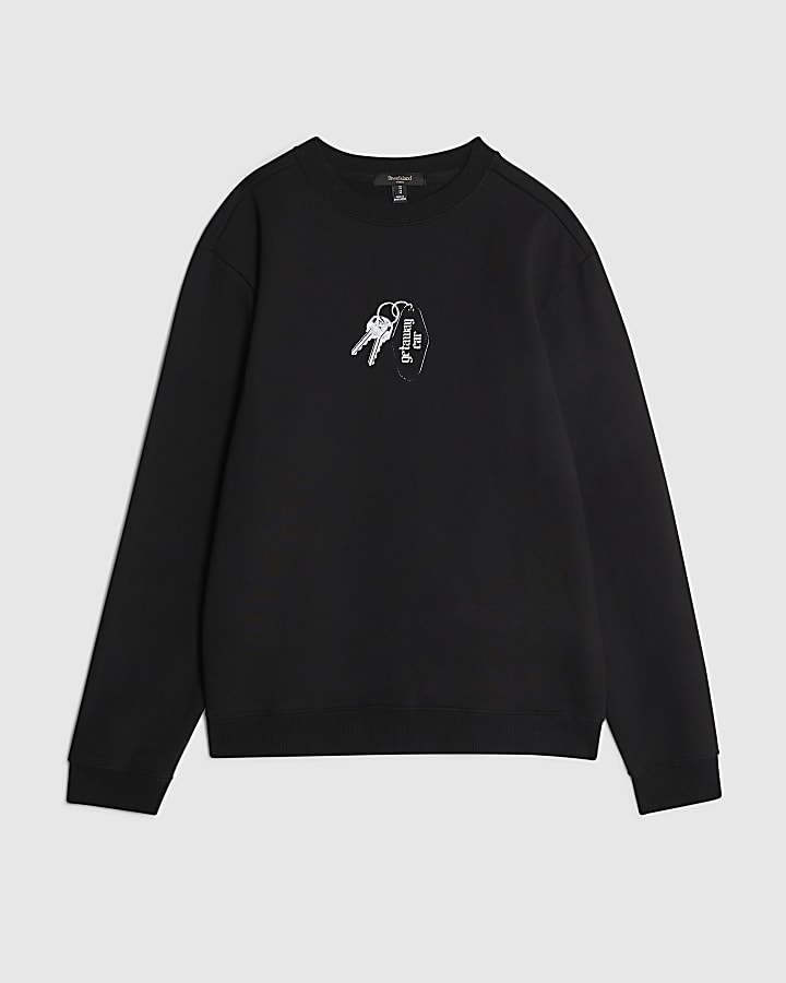Black Regular Fit Getaway Car Sweatshirt