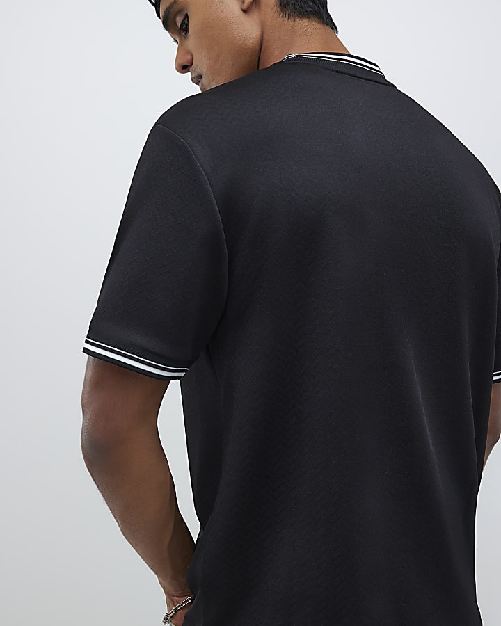 Black Regular Fit Palais Badge T-Shirt