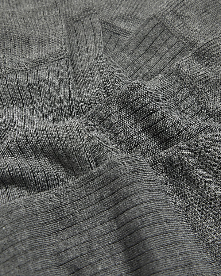 Grey Ribbed Pack Of 3 Socks