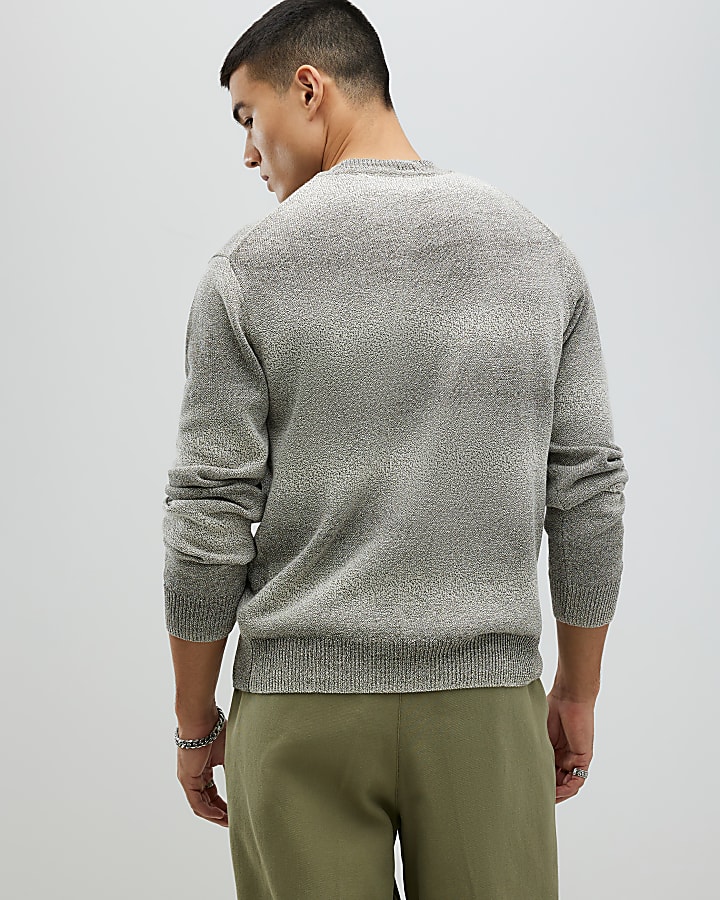 Green Slim Fit Gradient Jumper