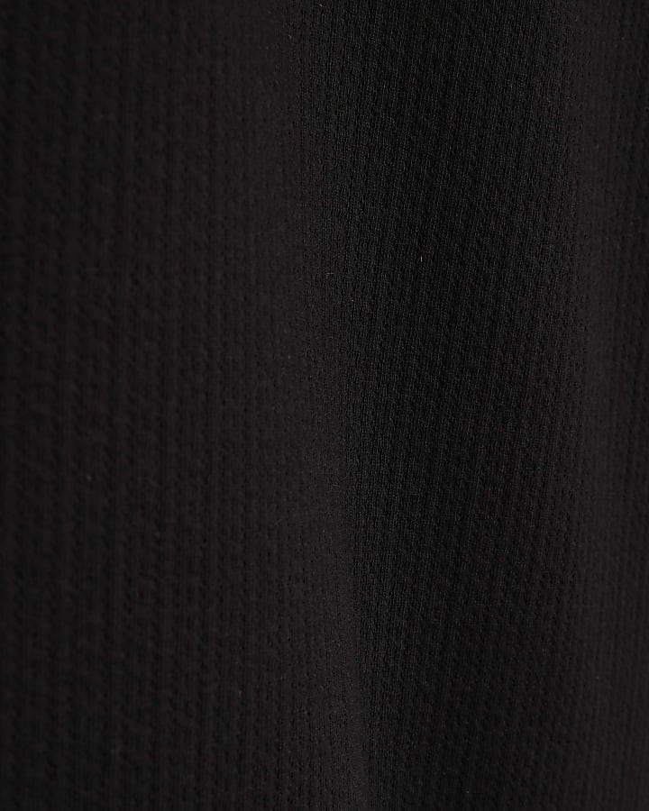 Black Slim Fit Quilted Badge Sweatshirt