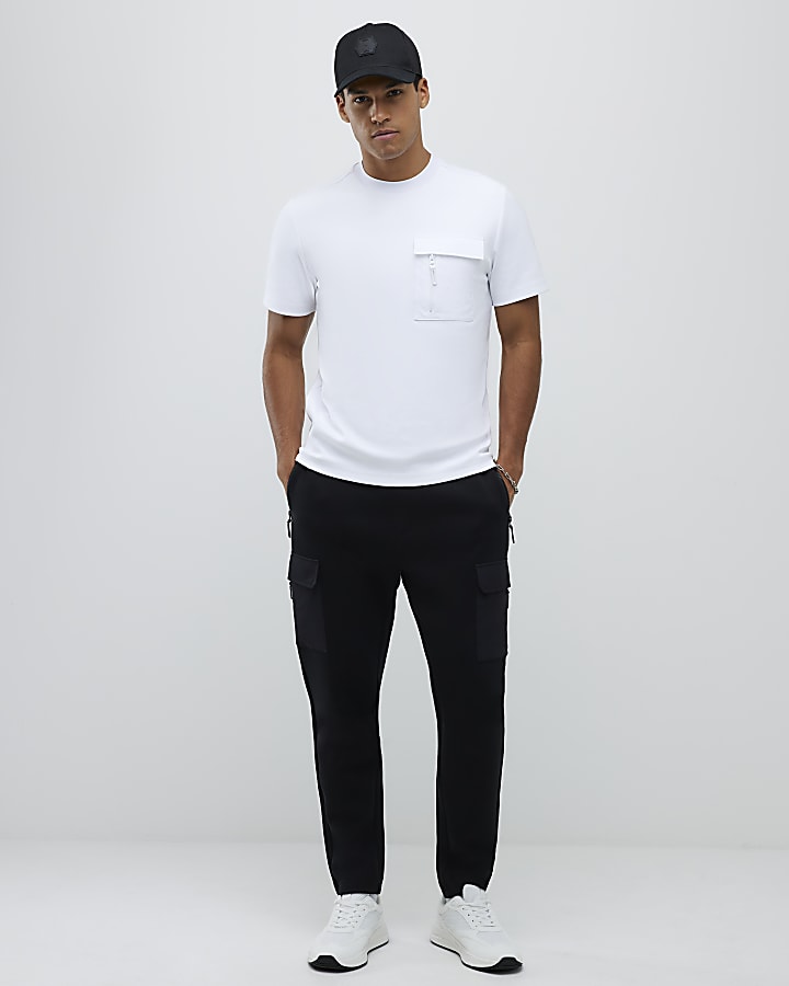 White Short Sleeve Slim Fit Pocket T-shirt
