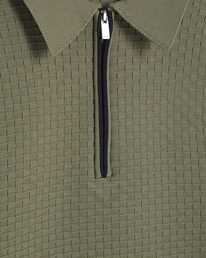 Green Muscle Fit Hexagon Polo Shirt