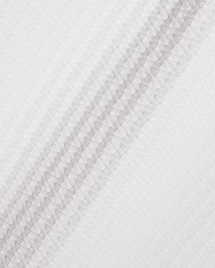 White Muscle Fit Zig Zag Texture T-Shirt