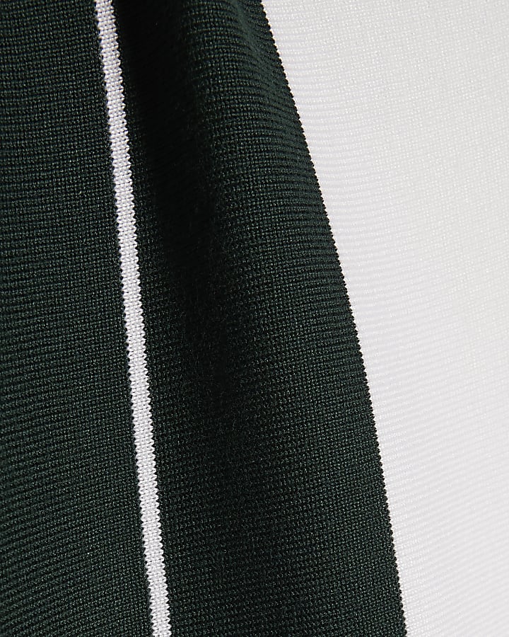 Green Slim Fit Colour Block Stripe Polo Shirt