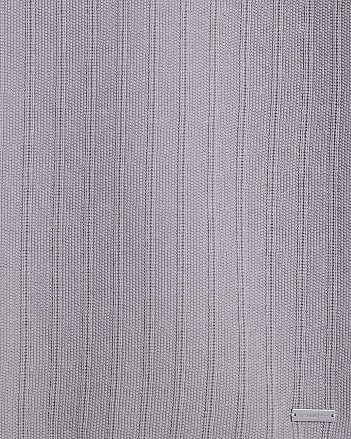 Purple Muscle Fit Ribbed Polo Shirt