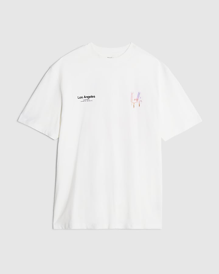 White Regular Fit LA Ice Cream T-Shirt