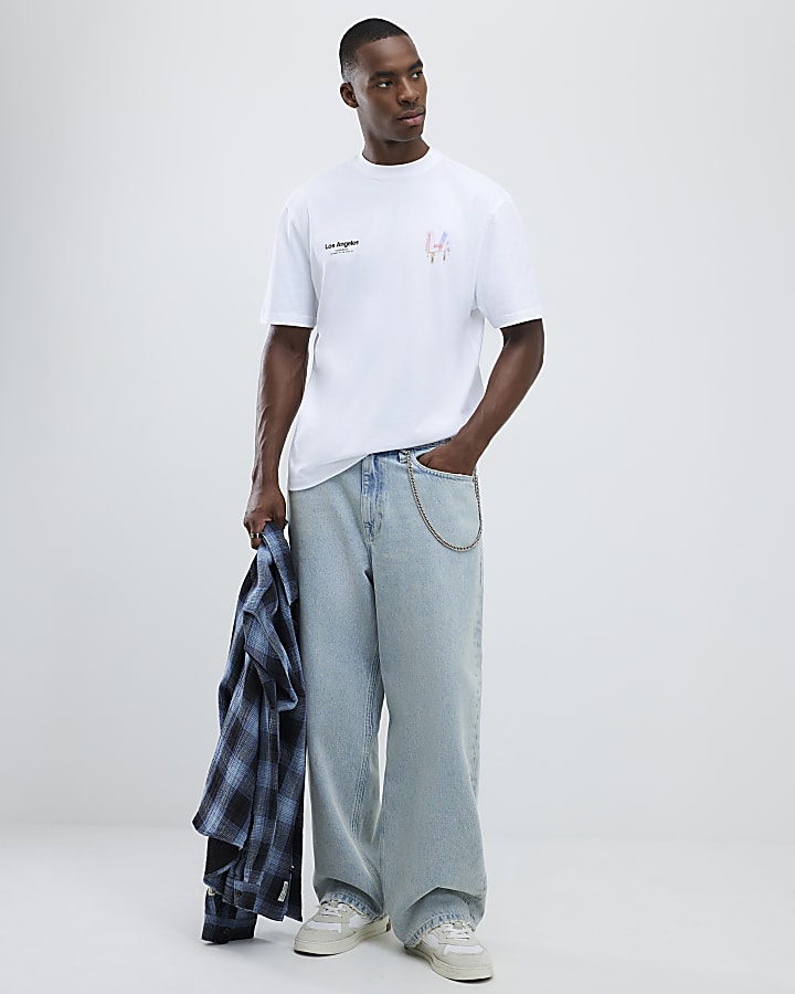 White Regular Fit LA Ice Cream T-Shirt