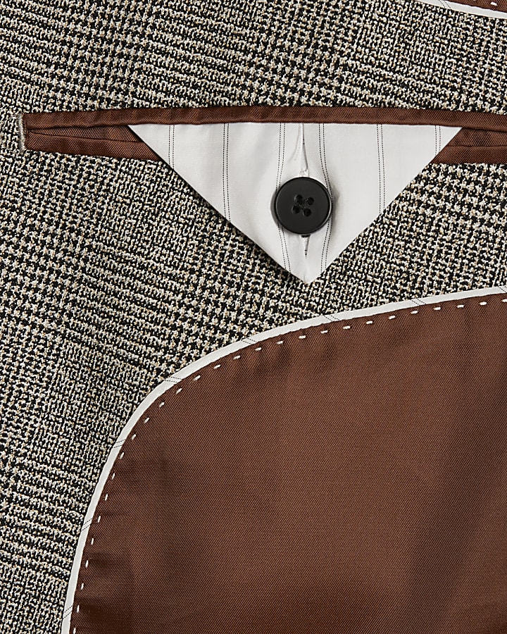 Grey Textured Check Waistcoat