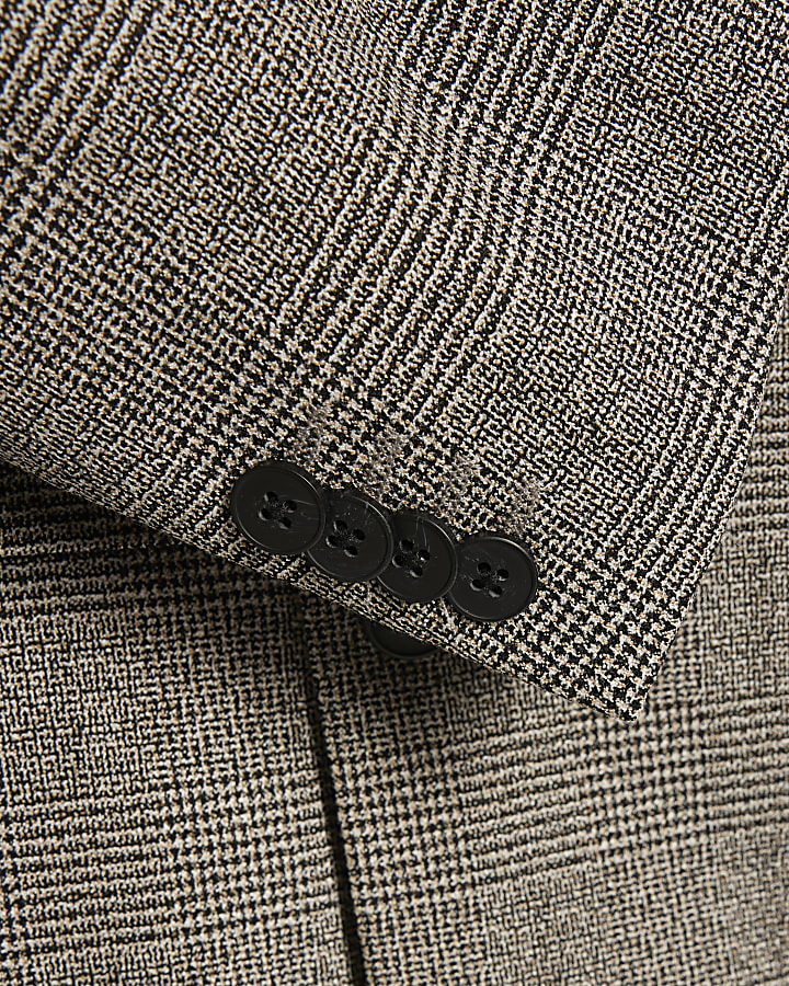 Grey Textured Check Waistcoat