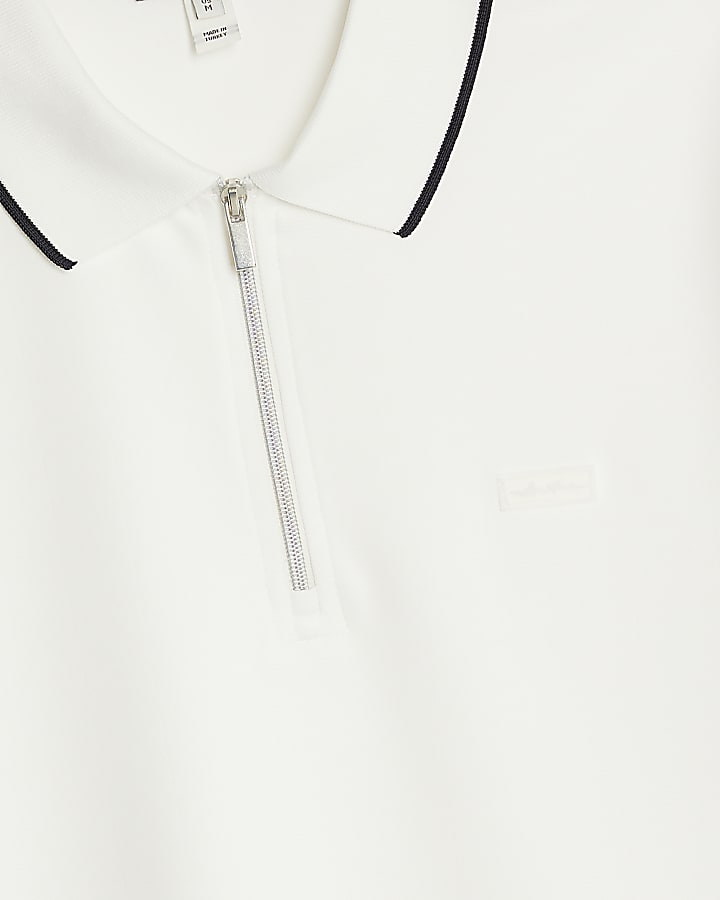 White Muscle Fit Les Amis Stripe Polo Shirt
