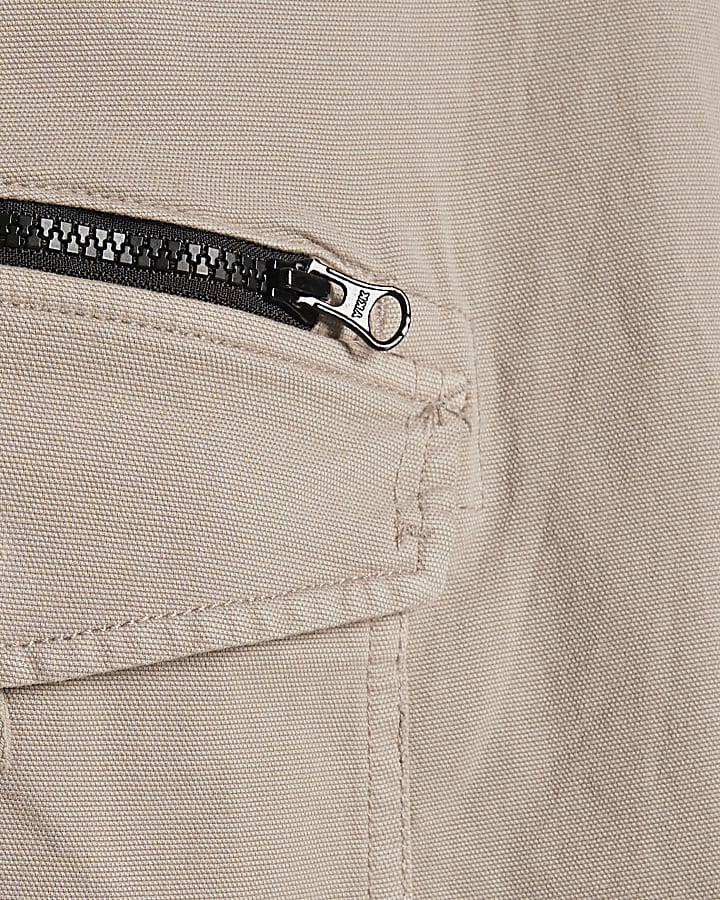 Grey Regular Fit Cargo Trousers