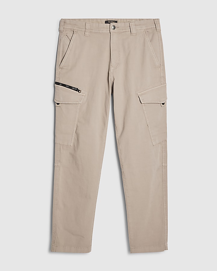 Grey Regular Fit Cargo Trousers