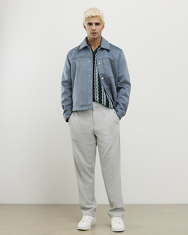 Blue Faux Suedette Western Jacket