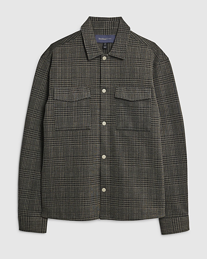 Brown Regular Fit Check Overshirt