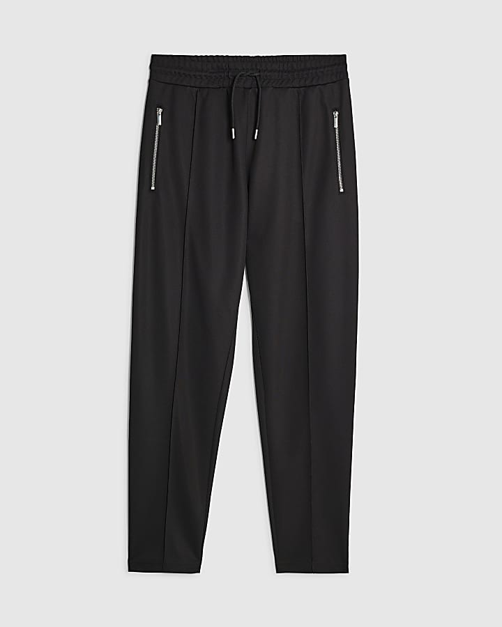 Black Slim Fit Pique Joggers