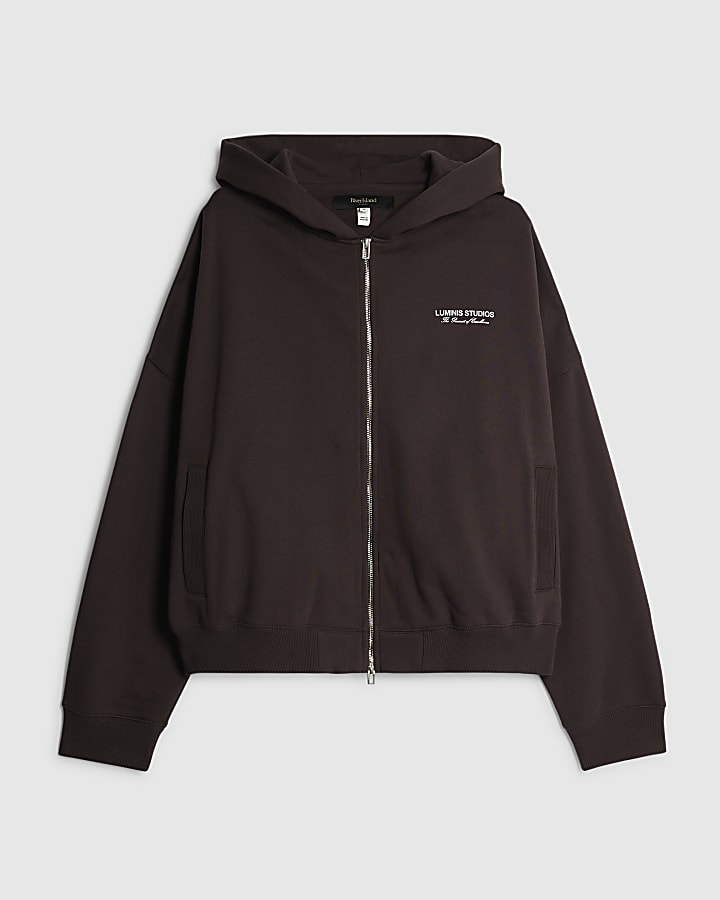 Brown Oversized Fit Luminis Studios Hoodie