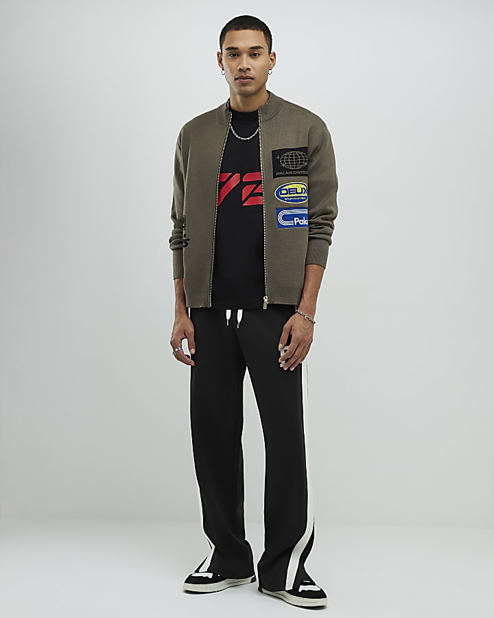 Khaki Motorsport Knitted Cardigan