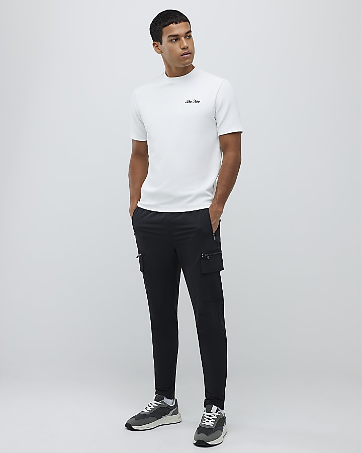 White Slim Fit Textured Ame Saint T-Shirt
