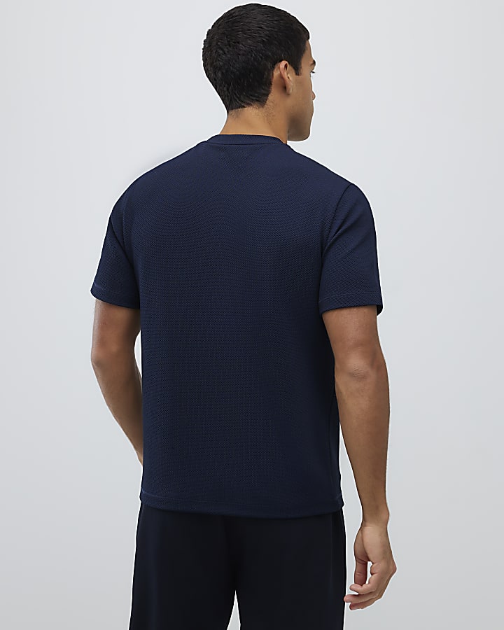 Navy Short sleeve Slim Ame Saint T-Shirt